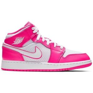 Air Jordan 1 Mid Hyper Pink/White Shoes